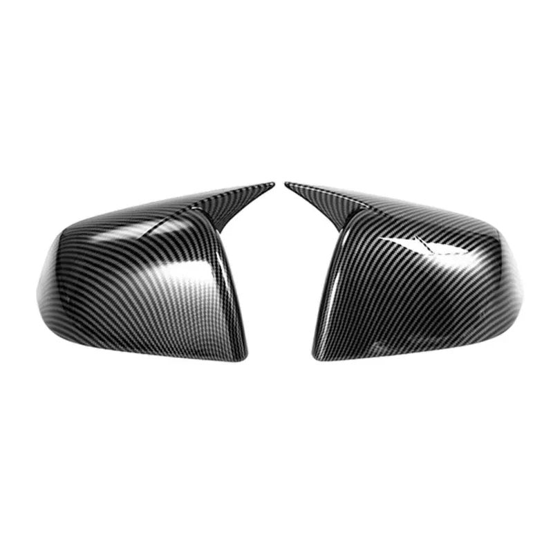 Tesla Model Y Bullhorn Shaped Mirror Covers (2020-2023) Carbon Fiber Pattern