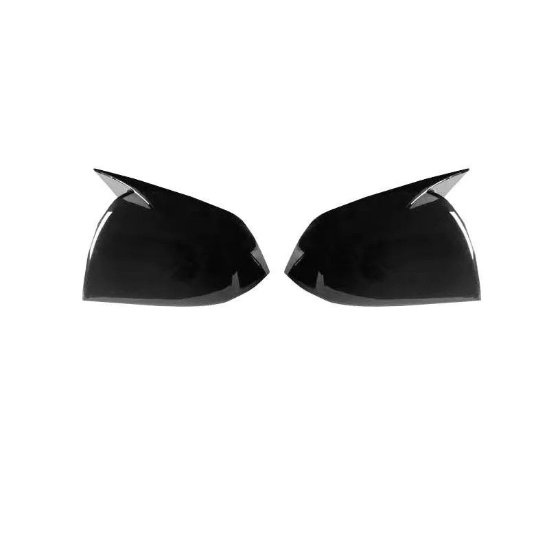 Tesla Model Y Bullhorn Shaped Mirror Covers (2020-2023) Black