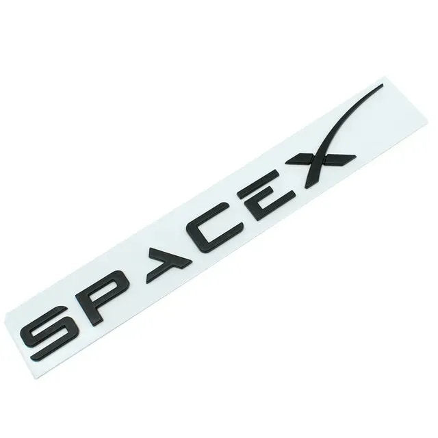 Tesla SpaceX Emblem – 3D Zinc Alloy Badge for Model S/3/X/Y Black