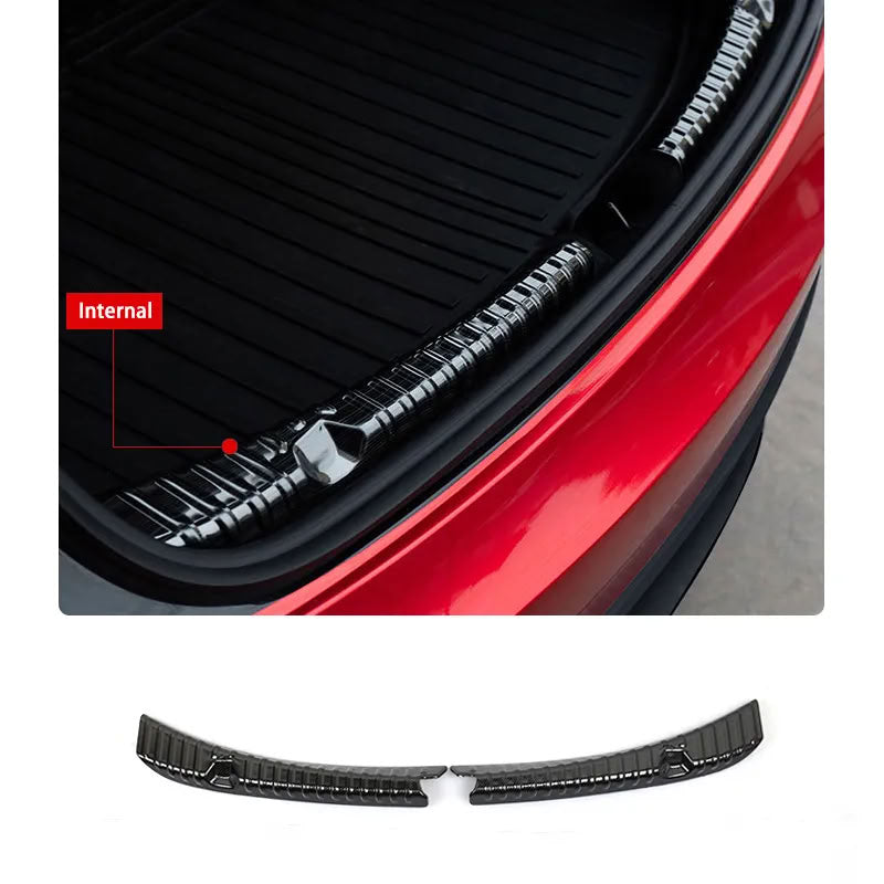 Trunk Guard Plate for Tesla Model 3/Y – Stainless Steel, Black Titanium Coating Model 3 Highland Internal