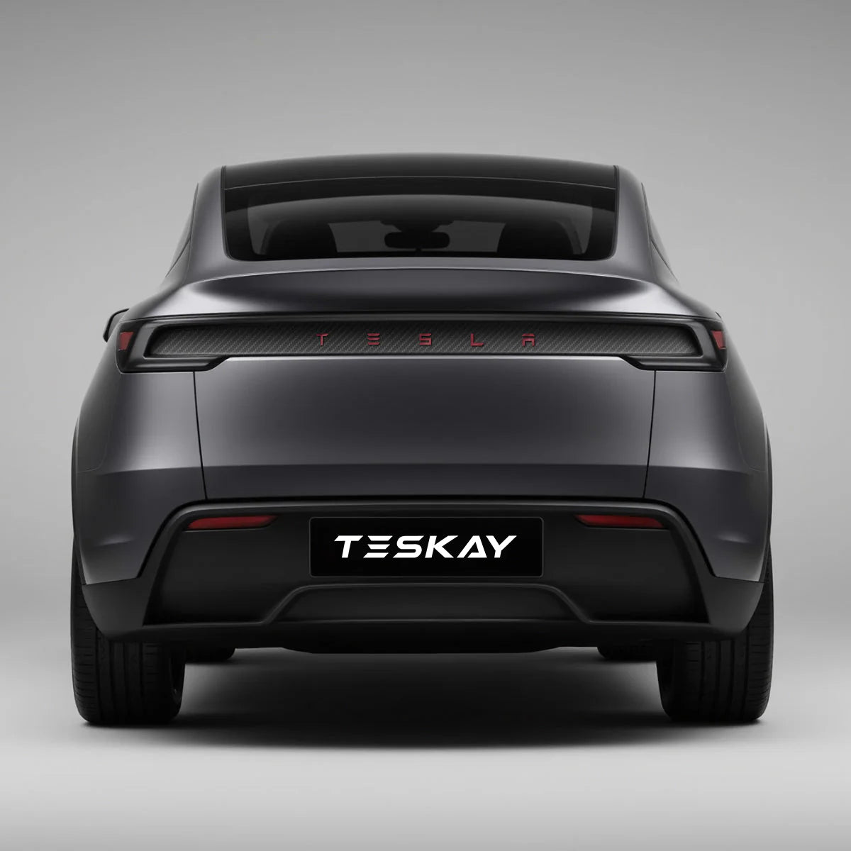 Trunk Tailgate Applique for Tesla Model Y Juniper - Real Dry Molded Carbon Fiber Red
