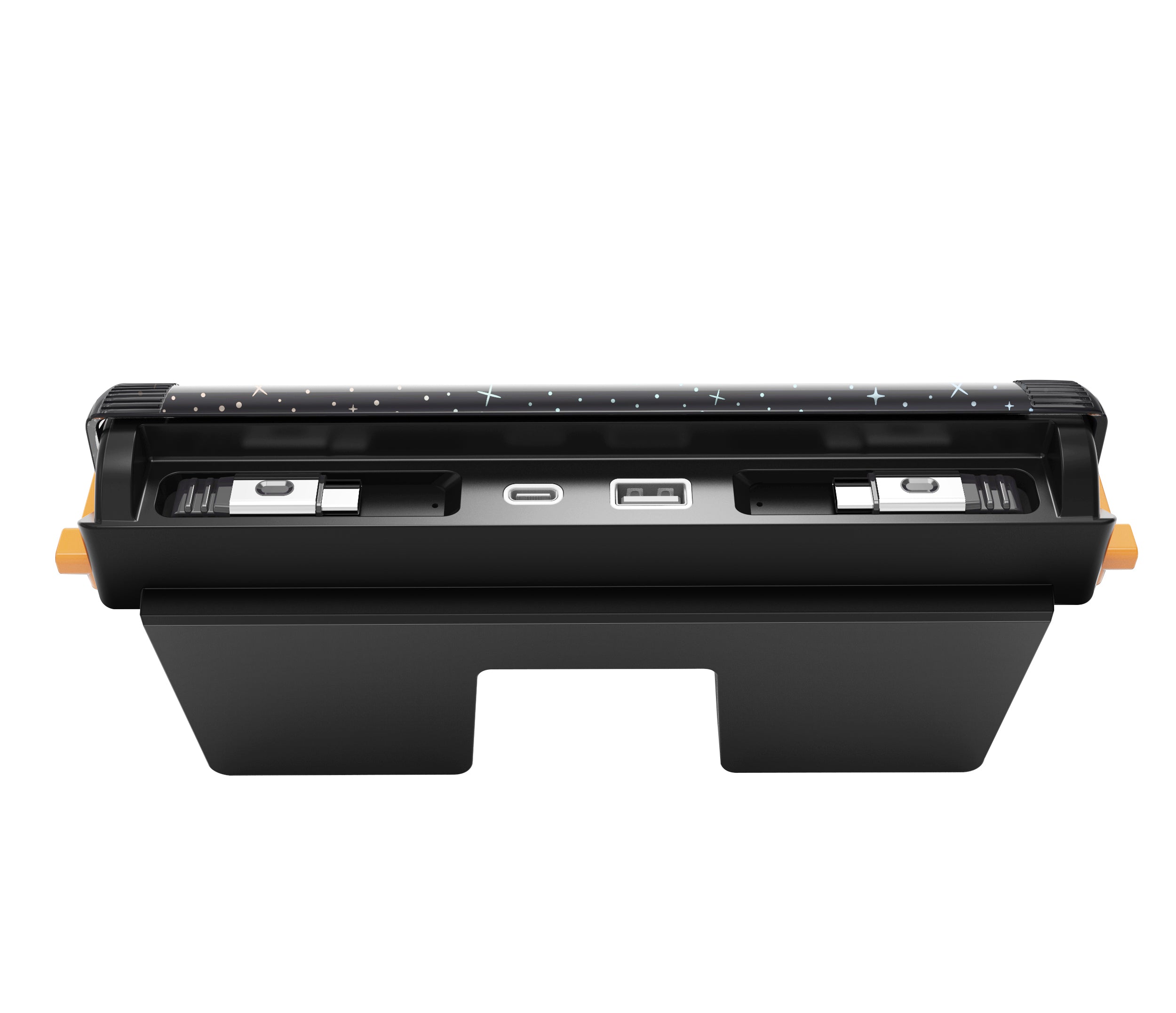 Starlight Retractable Charging Hub with Sliding Console Cover for Tesla Model 3 2023.11+ / Y 2025.03+ Type C (65W) + Type C (30W)
