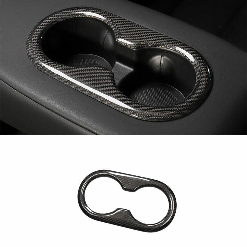 Carbon Fiber Backseat Cup Holder for Tesla Model 3/Y Glossy Carbon fiber