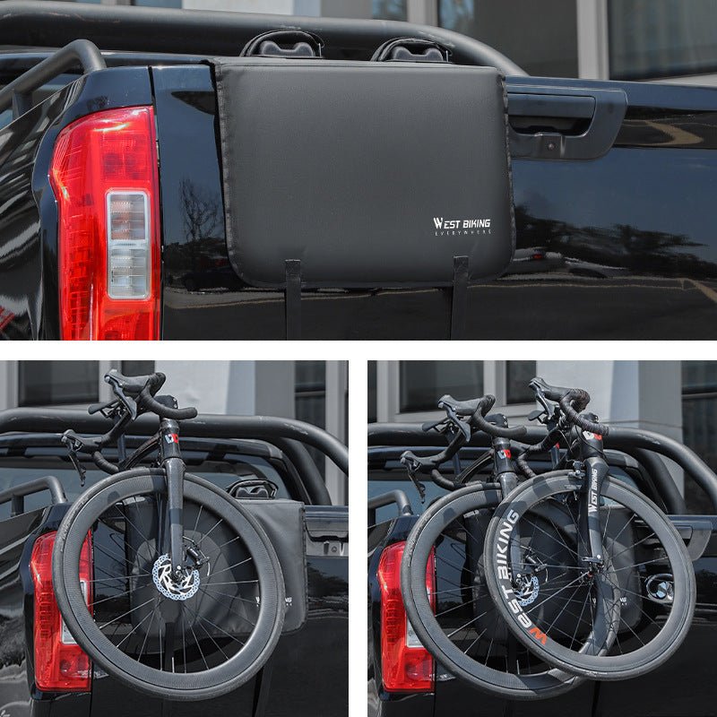 Bike Tailgate Pad for Tesla Cybertruck | Protective Shield with Tool Pockets Hold 2 Bikes Pad
