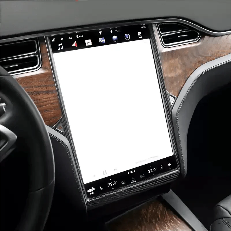 Center Display Frame Dry Carbon Fiber Overlay for Tesla Model S/X 2014-2020