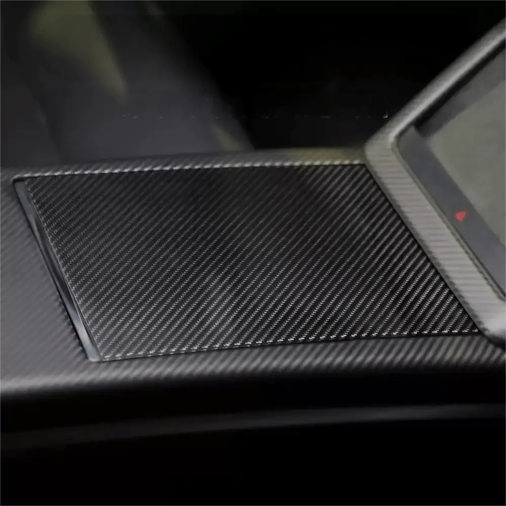 Center Panel Storage Box Dry Carbon Fiber Overlay for Tesla Model S/X 2021+