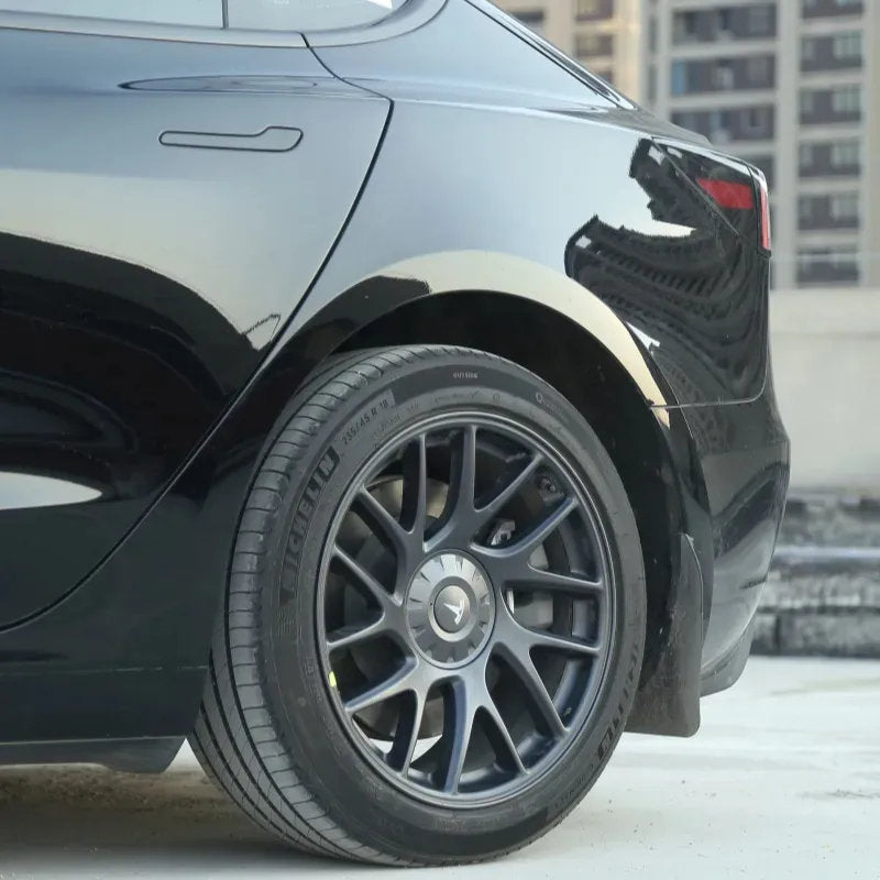Tesla Model 3 Highland Wheel Center Caps - 18/19 inch ABS Hub Caps - Full Coverage Protection & Easy Snap-On Installation