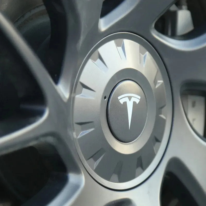 Tesla Model 3 Highland Wheel Center Caps - 18/19 inch ABS Hub Caps - Full Coverage Protection & Easy Snap-On Installation