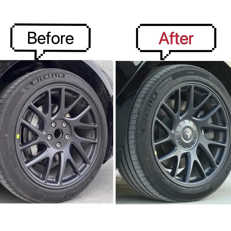 Tesla Model 3 Highland Wheel Center Caps - 18/19 inch ABS Hub Caps - Full Coverage Protection & Easy Snap-On Installation