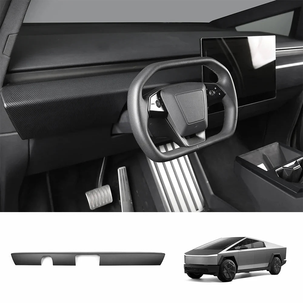 Cybertruck Carbon Fiber Dashboard Covers (2pcs, Glare-Free)
