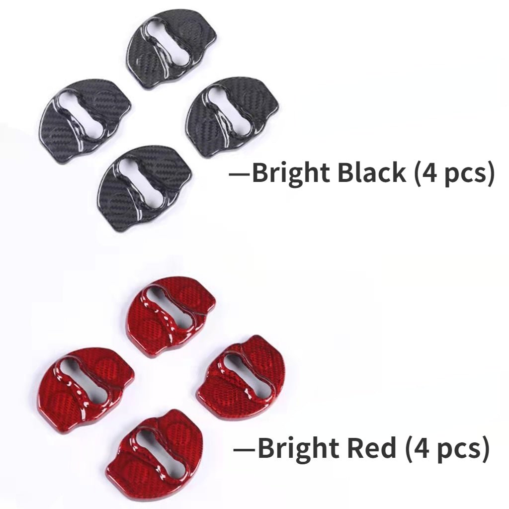 Real Dry Carbon Fiber Door Lock Cover for Tesla Model 3 & Model Y