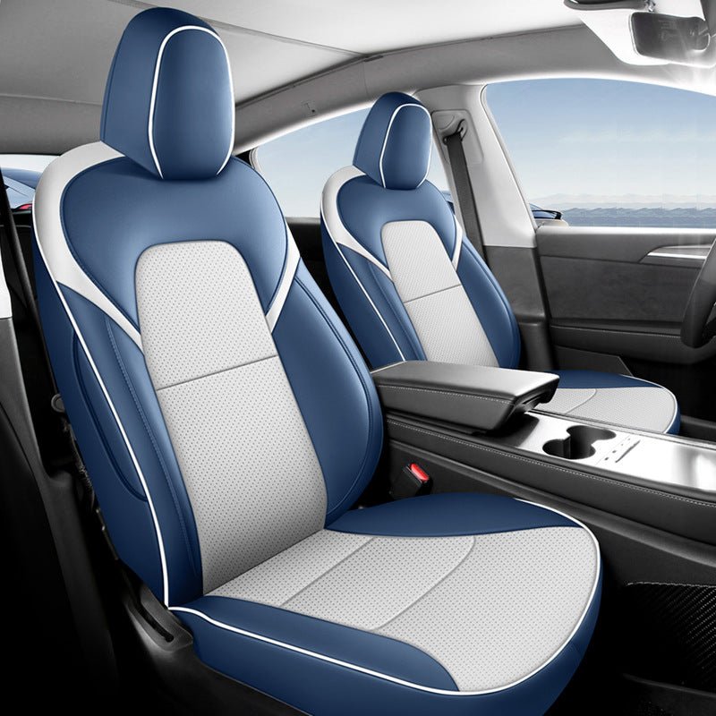 Leather Seat Covers for Tesla Model 3 & Model Y Nordic Blue (Full Set for 5 Seats)