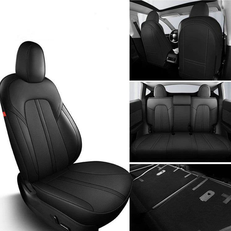 Leather Seat Covers for Tesla Model Y Model Y (2020-2024) Mysterious Black