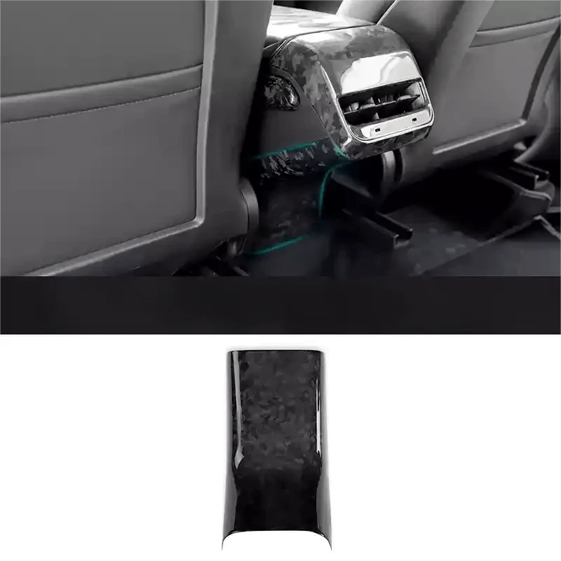 Carbon Fiber Backseat Center Console Base Cap for Tesla Model 3/Y Forged Carbon Fiber