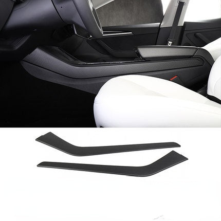 Carbon Fiber Center Console Side Trim for Tesla Model 3/Y Matte Carbon Fiber