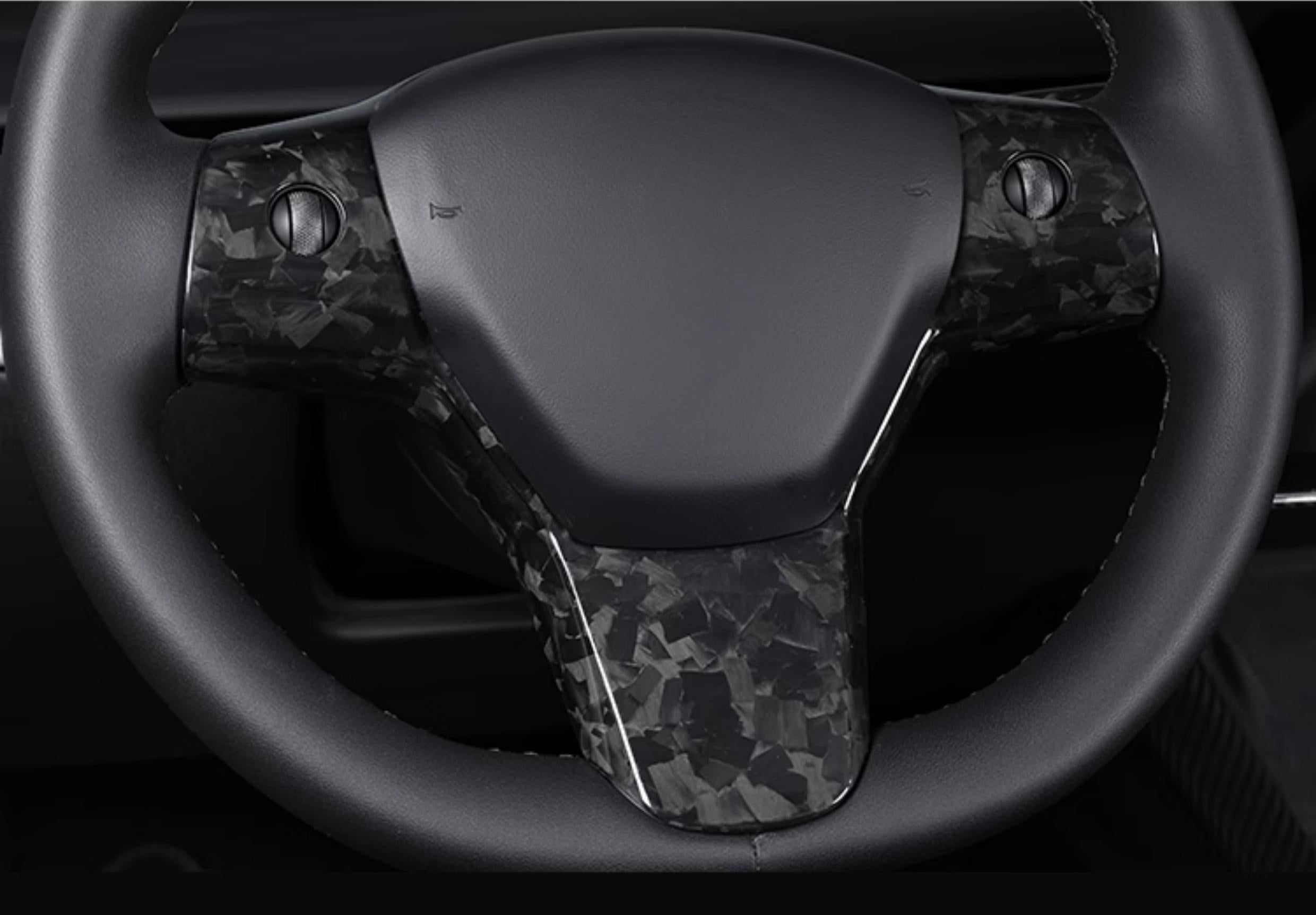 Carbon Fiber Steering Wheel Patch for Tesla Model 3/Y Forged