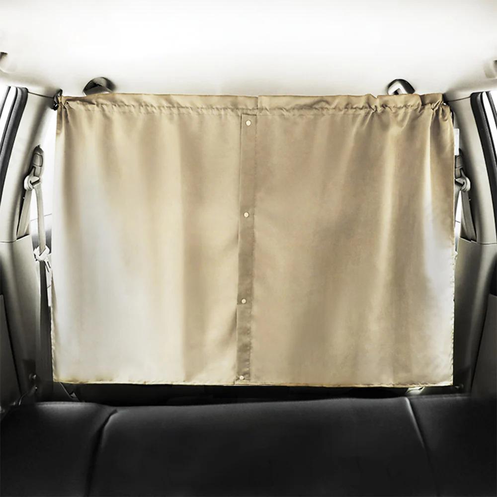 Rear Privacy Divider Curtain for Tesla Model 3/Y/S/X Beige Regular Style (54.21 inch * 32.9 inch)