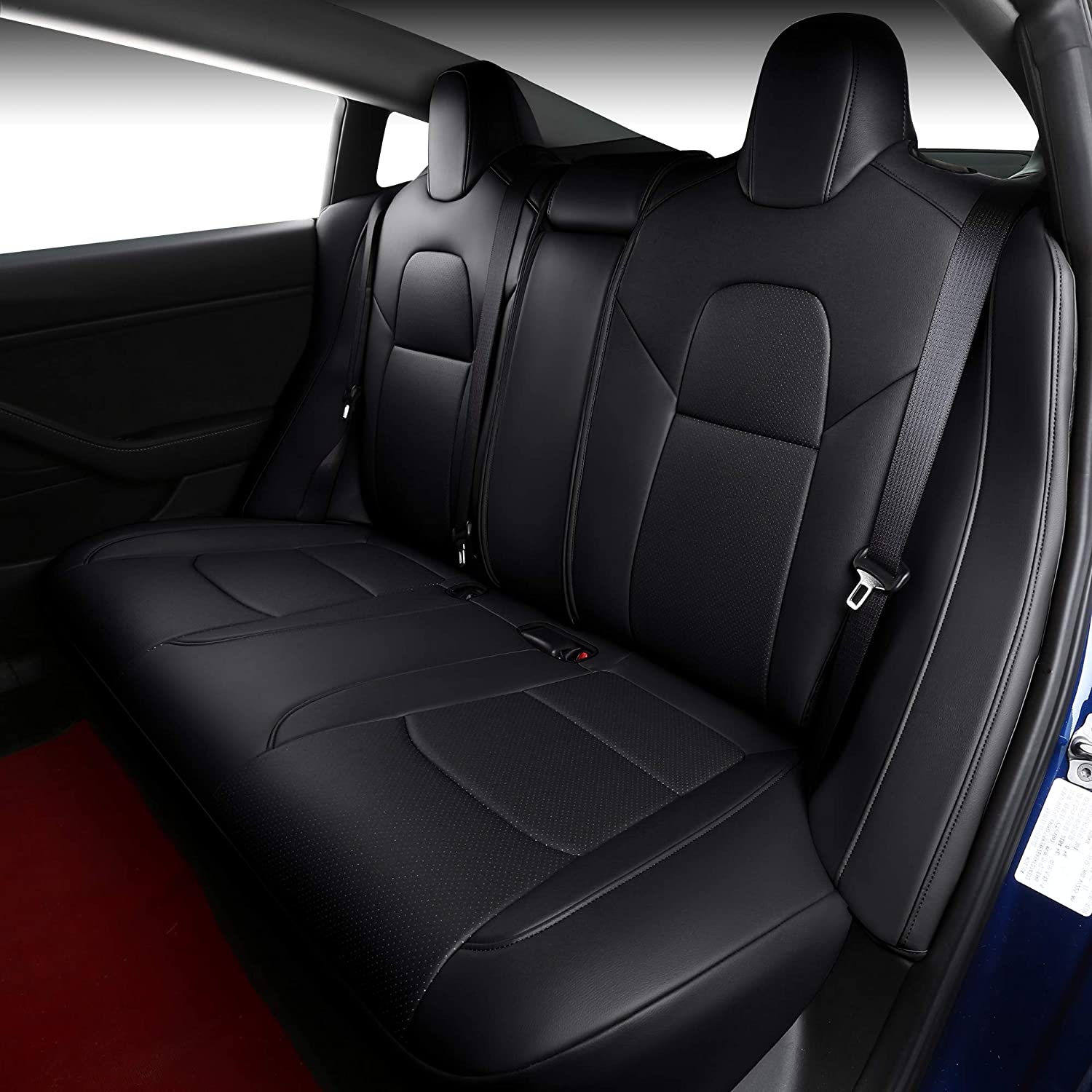 Seat Covers for Only Front Seats/Rear Seats for Tesla Model 3 & Model Y (5 Seater) Black (Only for rear seats) Model 3 (2017-2023.10)