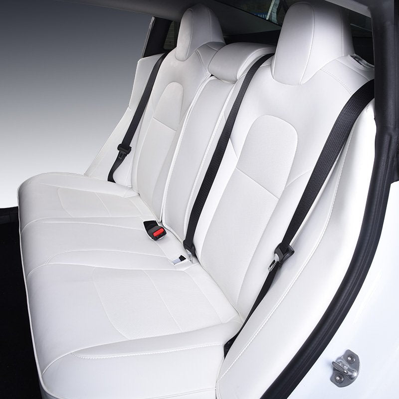 Seat Covers for Only Front Seats/Rear Seats for Tesla Model 3 & Model Y (5 Seater) White (Only for rear seats) Model 3 (2017-2023.10)