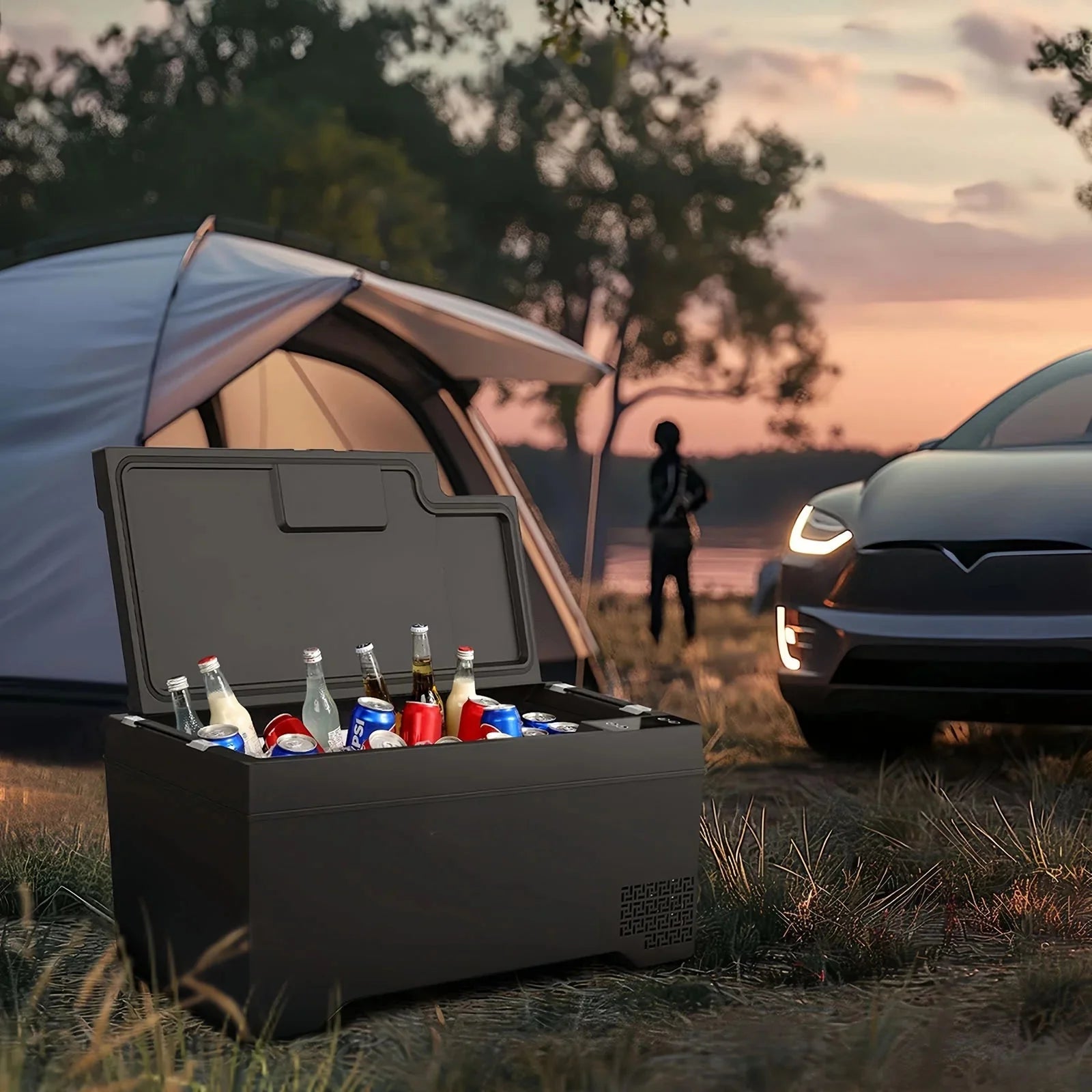 Smart Portable Trunk Freezer for Tesla Model X | Bluetooth App & LCD Control