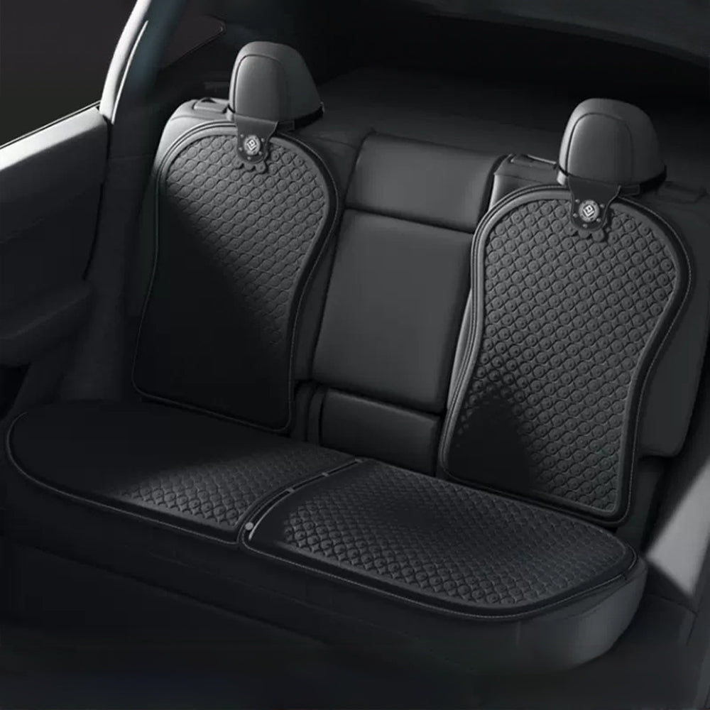 Summer Cooling Seat Covers for Tesla Model 3/Y Carbon Black 2PCS × Seat Backrest + 1PC × Seat Covers (For reat seat) Model 3 (2021-Present) & Model Y (2021-Present)