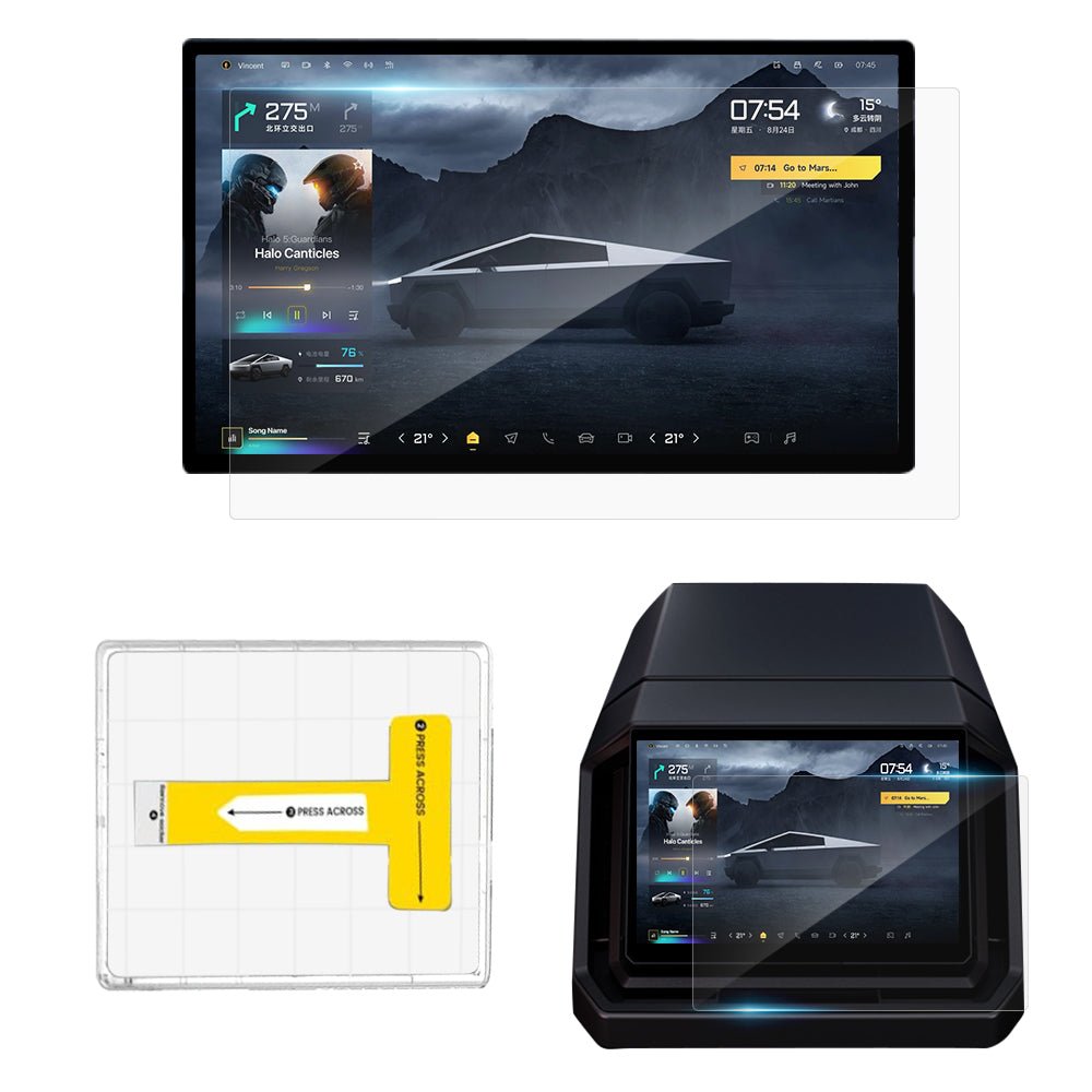 Tempered Screen Protector for Tesla Cybertruck HD with Lamination Tool