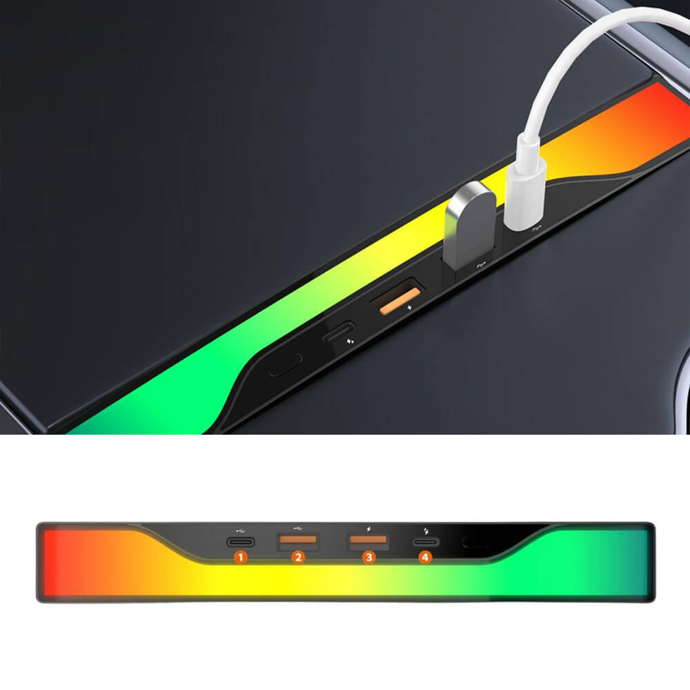 Center Console USB Hub with Ambient Lighting for Model 3 Highland/ Model Y Juniper