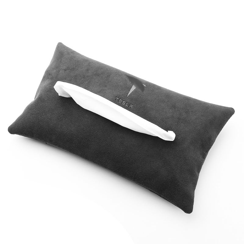 Hidden Suede Tissue Holder for Tesla Model 3/Y/X/S Model 3 Y X S With logo