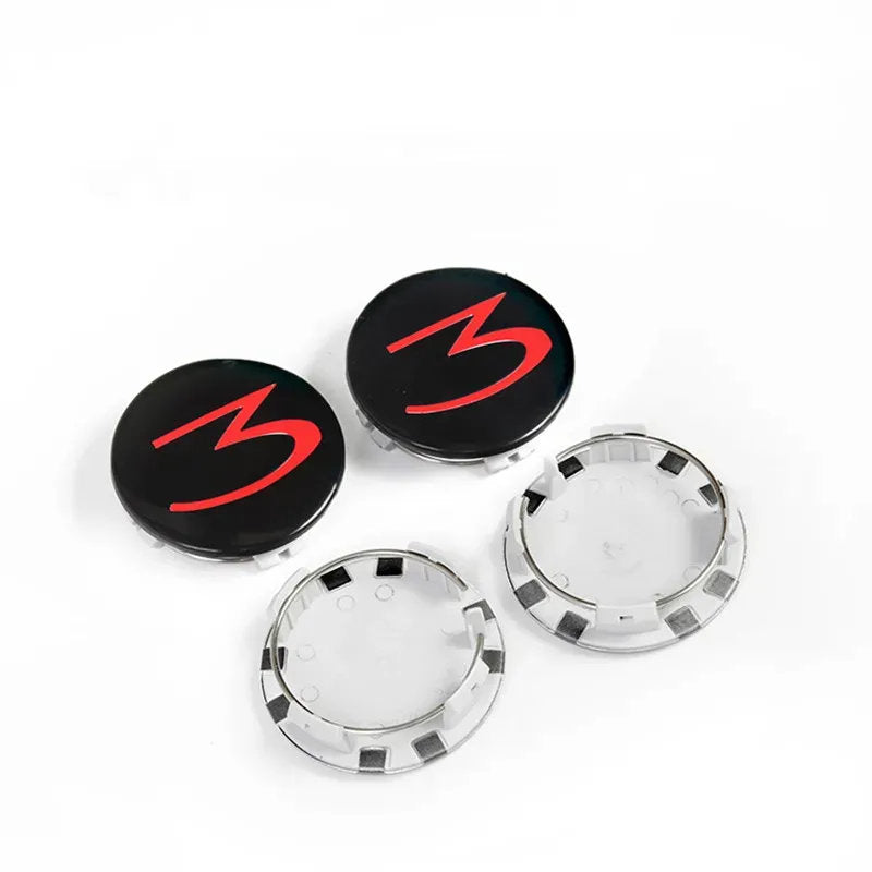 Tesla Model 3 Center Cap Kit (2017-Present) - Aero Wheel Cover Set w/ 3D Logo, Lug Nut Covers & Removal Tool
