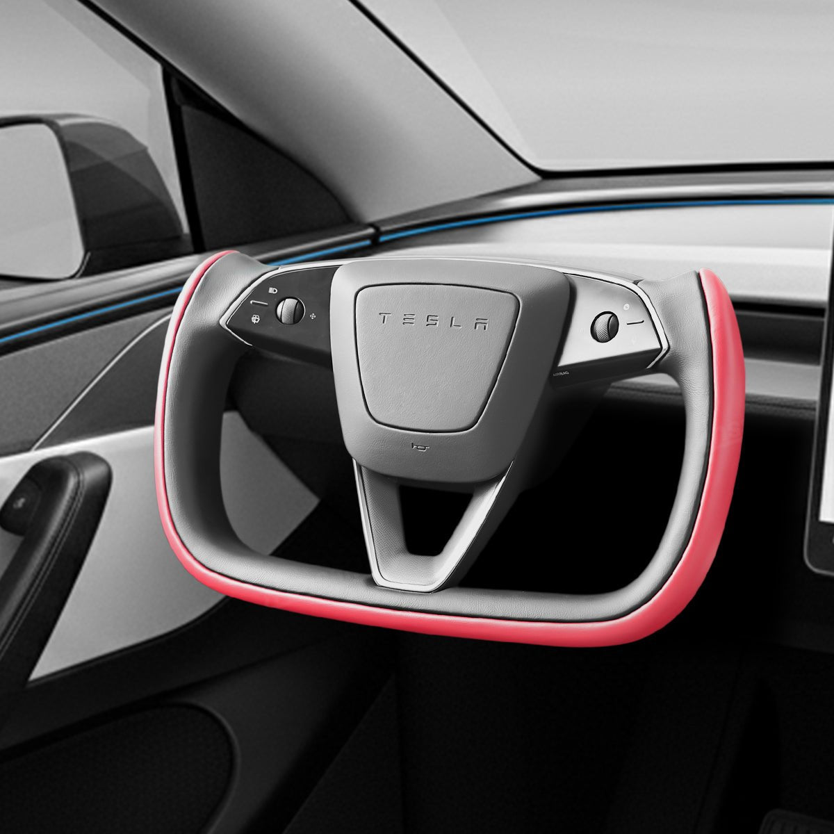 Yoke Steering Wheel for Model 3 Highland / Model Y Juniper Red & Black