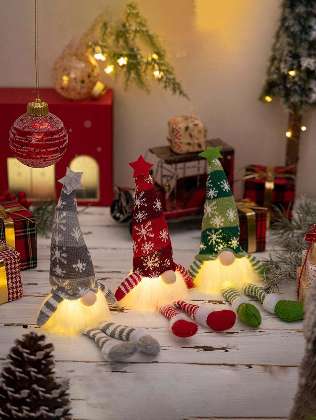 🎁Early Xmas Sales - 49% OFF🎅Christmas Gnome Doll Lights Hanging Ornament