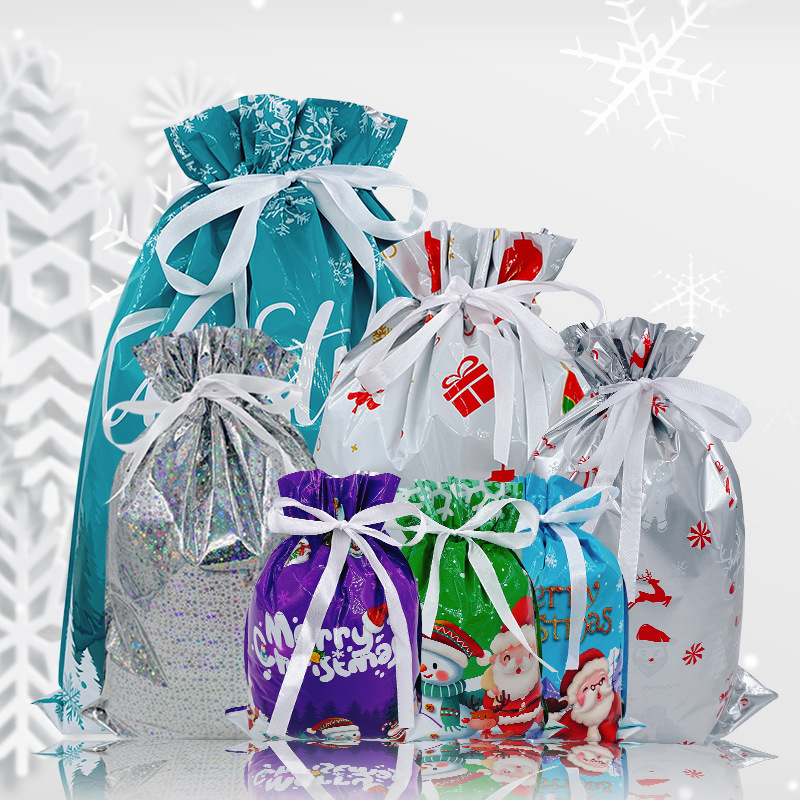 New Reusable Christmas Drawstrings Gift Bags