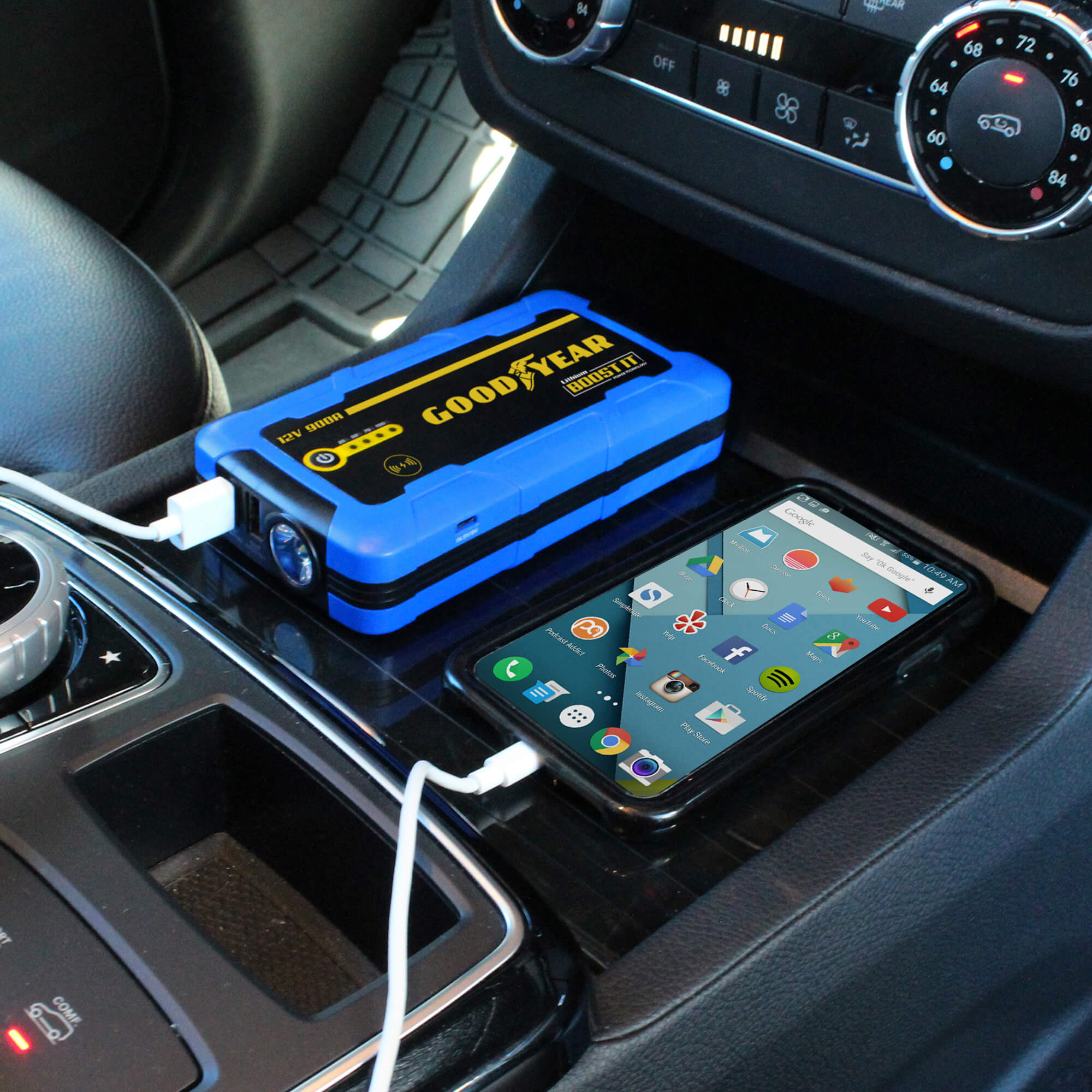 🎄Today's Special Value🎁 Goodyear Car Jump Starter with Portable Power & Carry Case 