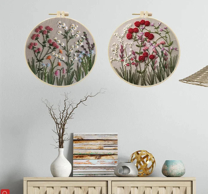🎄49% OFF - Perfect Gift - Embroidery Hoop Flower Kit for Beginner