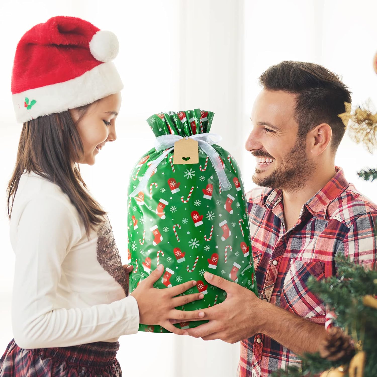 New Reusable Christmas Drawstrings Gift Bags