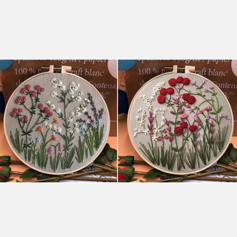🎄49% OFF - Perfect Gift - Embroidery Hoop Flower Kit for Beginner