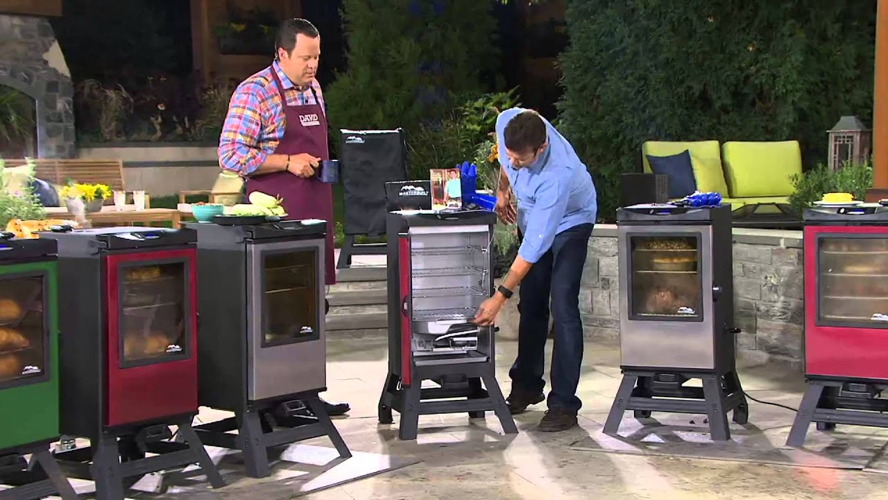 Masterbuilt 30" 4-Rack Digital Electric Smoker with Leg Kit, Cover & Gloves with David Venable