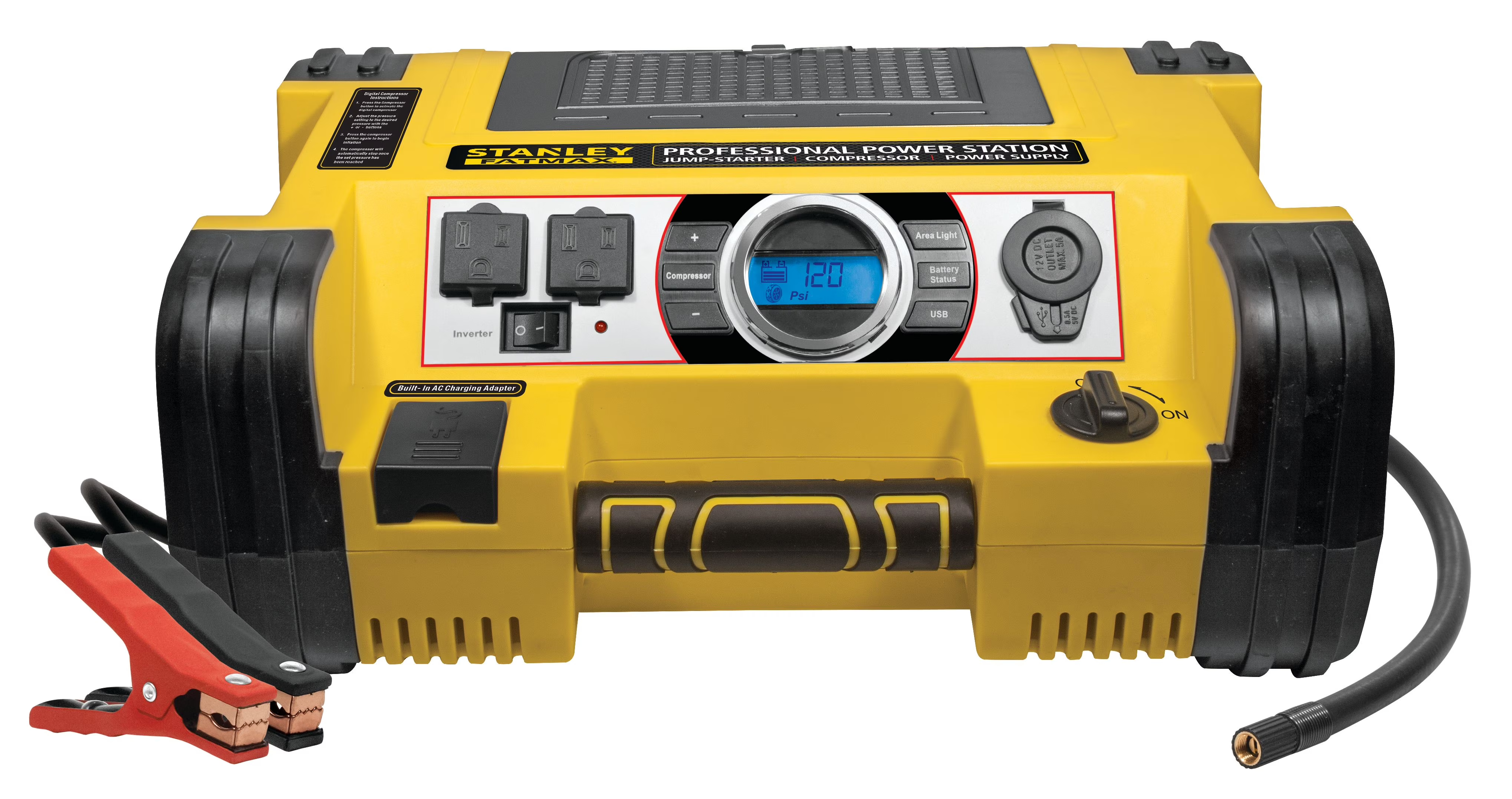 🎄Today's Special Value🎁STANLEY 1400A Peak Amp Professional Power Station with Compressor and 500W Inverter
