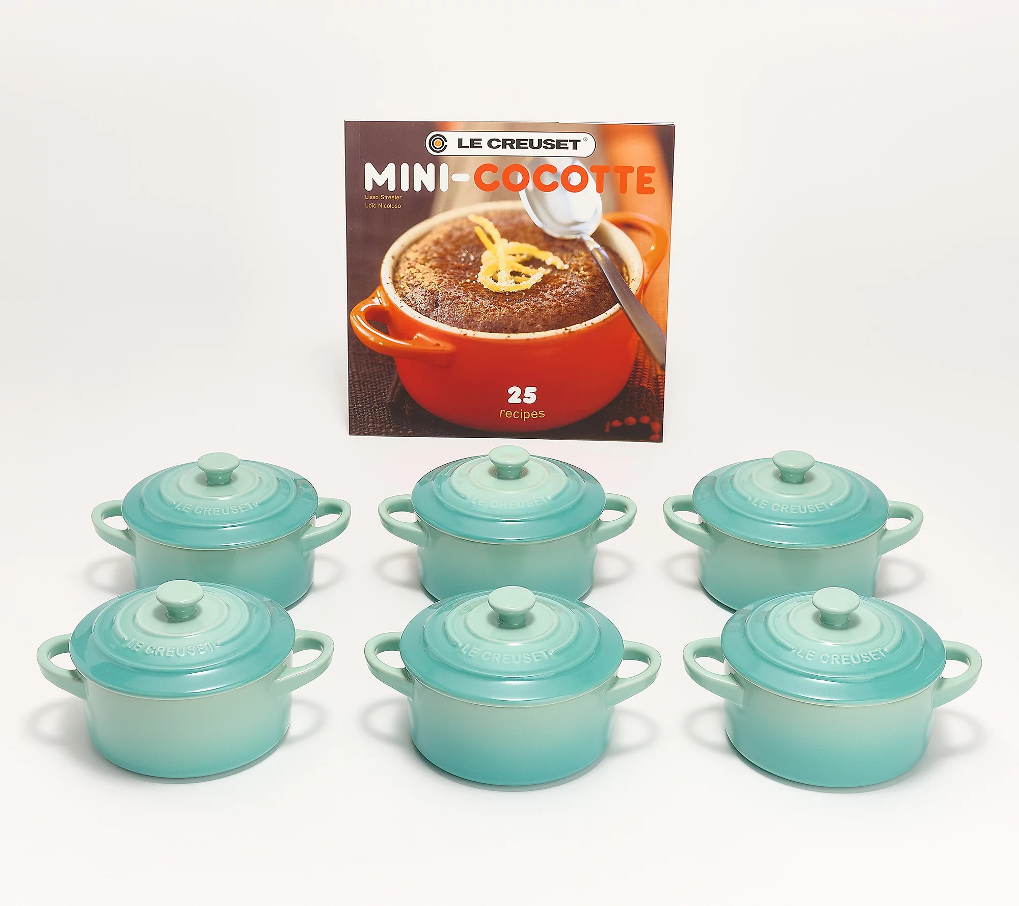 🎄Today's Special Value🎁Le Creuset Set of 6 Mini Cocottes with Cookbook