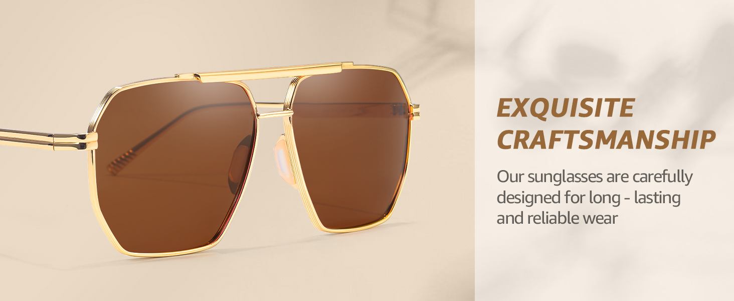 fashion geometric aviator frame sunglasses
