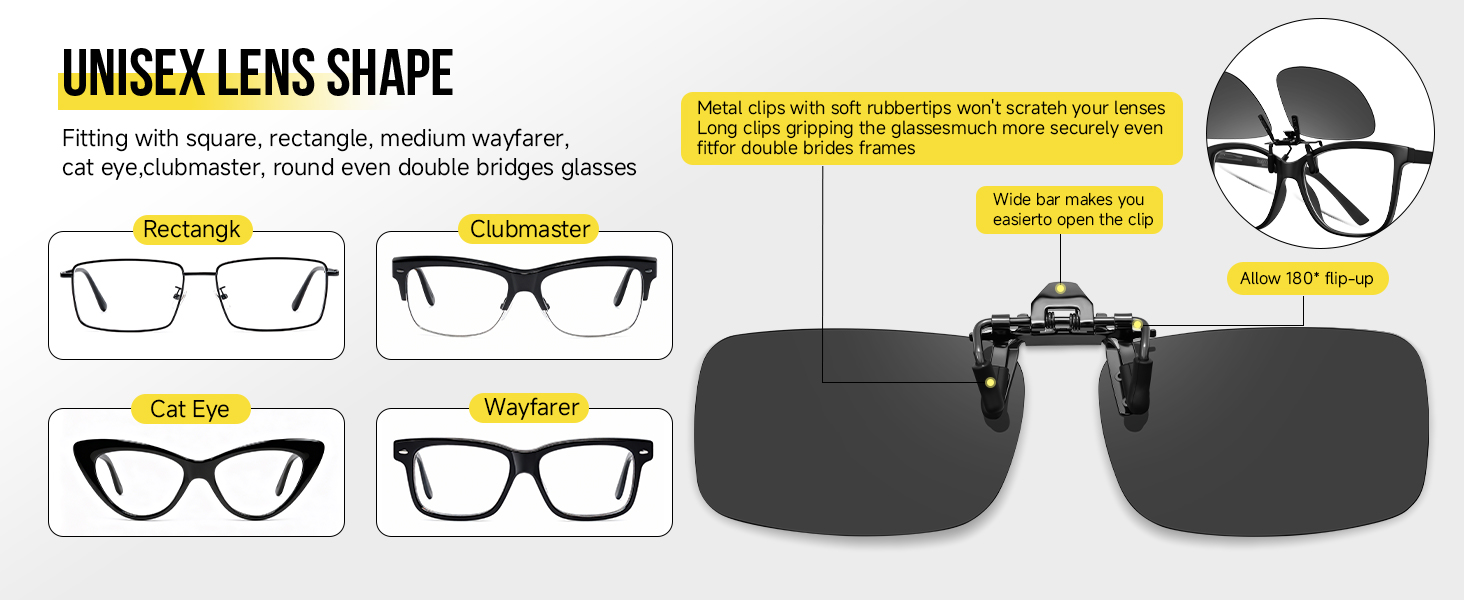 Polarized Clip On Sunglasses