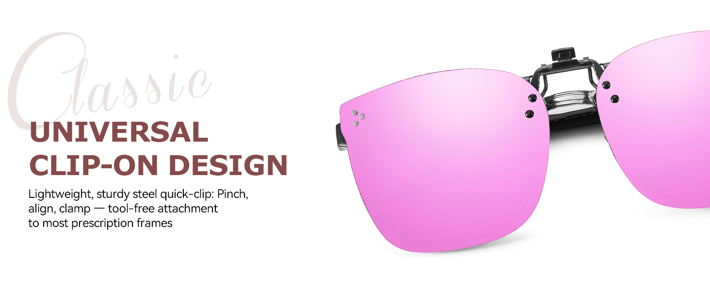 clip on glasses sunglasses, suitable for most prescription frame