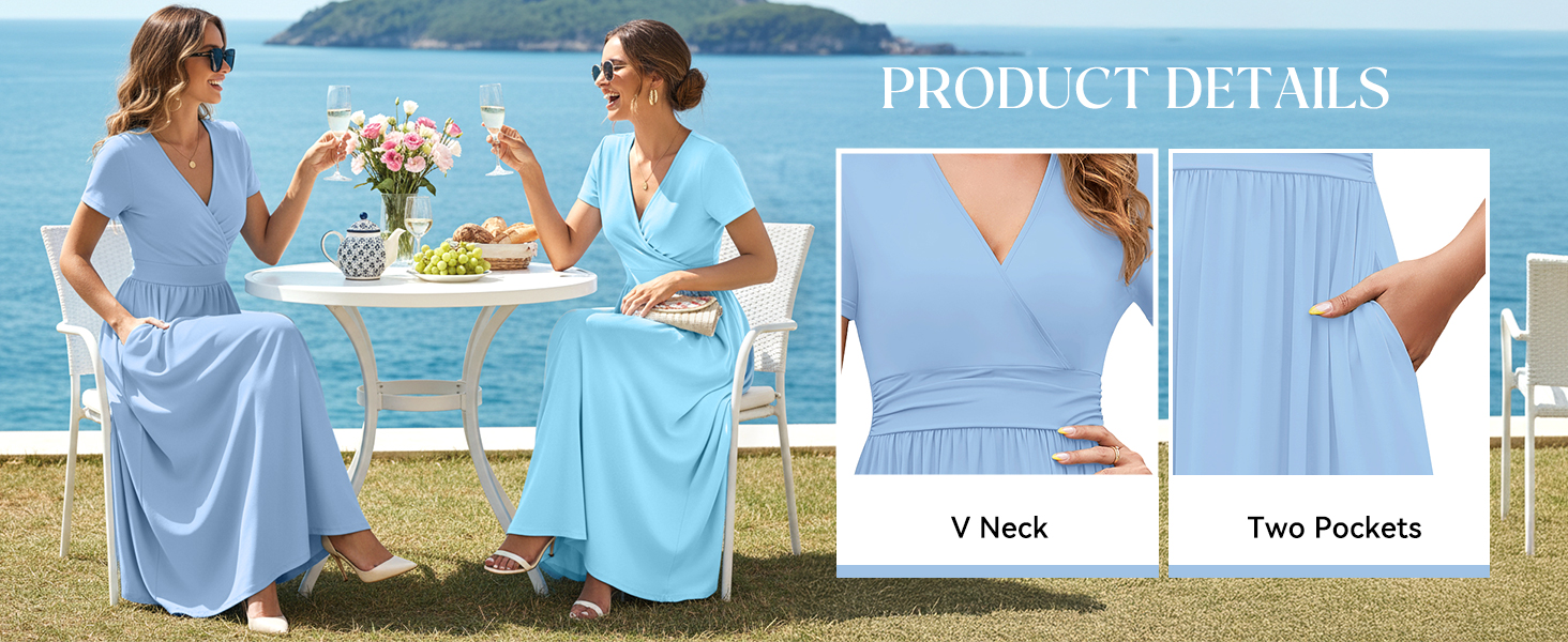 Short Sleeve Elegant Maxi Dress