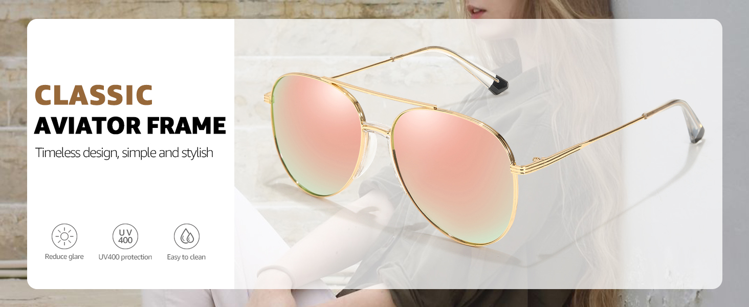trendy aviator glasses womens sunglasses