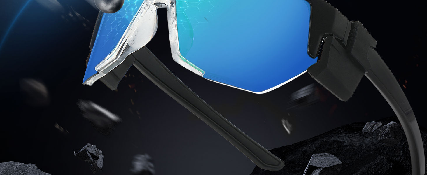Polarized sports surround sunglasses with impact-resistant lenses to protect your eyes