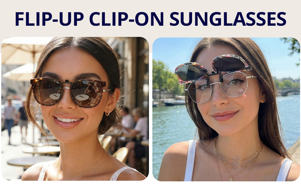 clip on sunglasses model show 