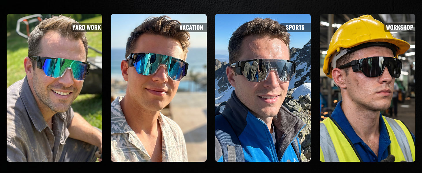 Polarized warp around sunglasses are suitable for a variety of uses and occasions