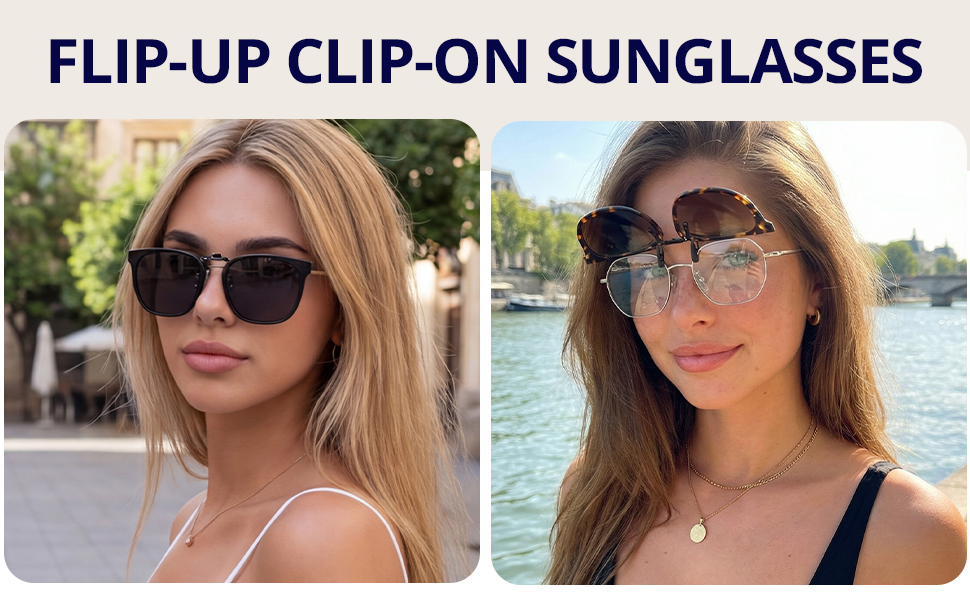 clip on sunglasses model show 