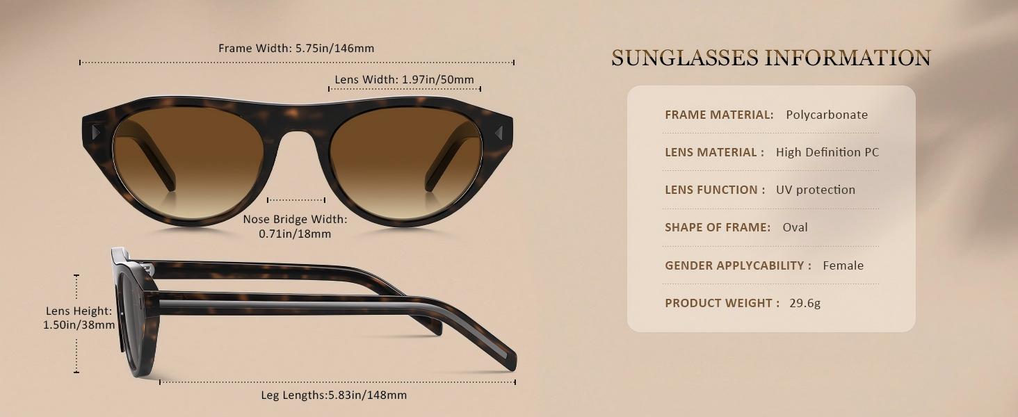 Oval Sunglasses for Women Men