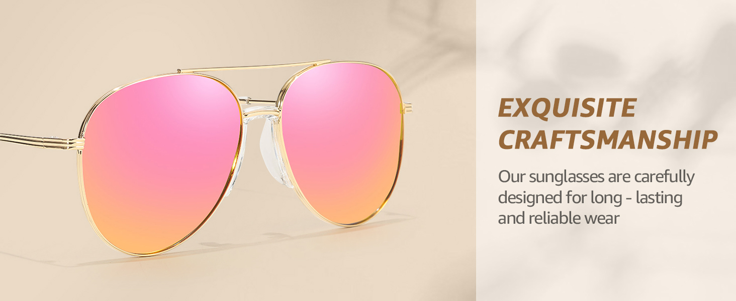 fashion aviator frame sunglasses